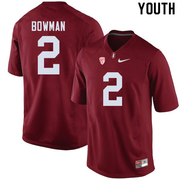 Youth #2 Colby Bowman Stanford Cardinal College Football Jerseys Sale-Cardinal